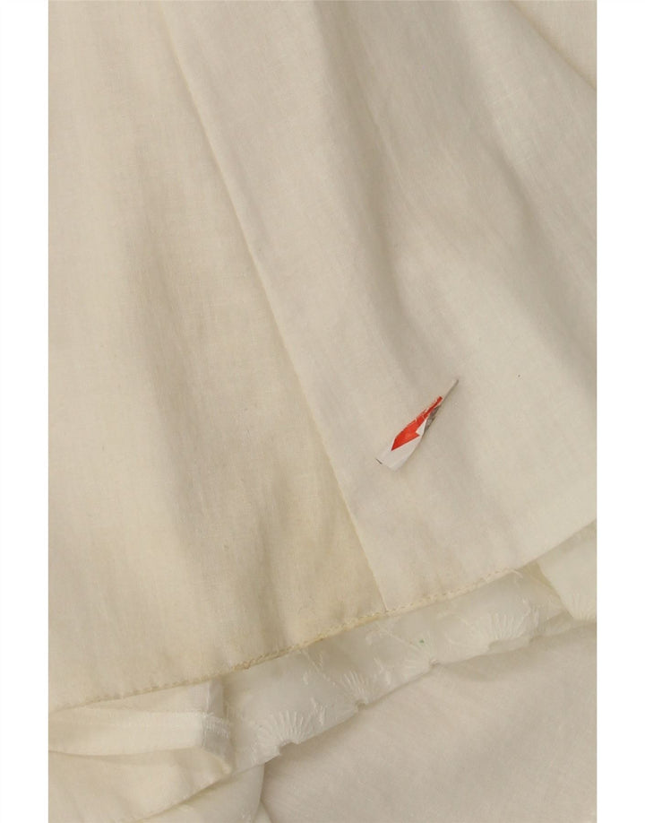 Saia larga feminina Gerry Weber EU 36 pequena W26 algodão branco