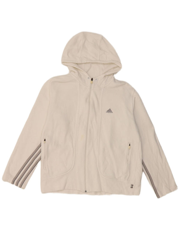 Suéter adidas feminino com capuz e zíper Reino Unido 14 grande algodão branco