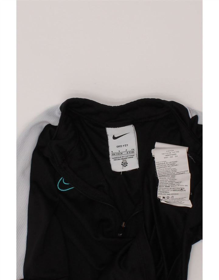 Top de treino Nike Boys Dri Fit pulôver 4-5 anos pequeno preto colorblock