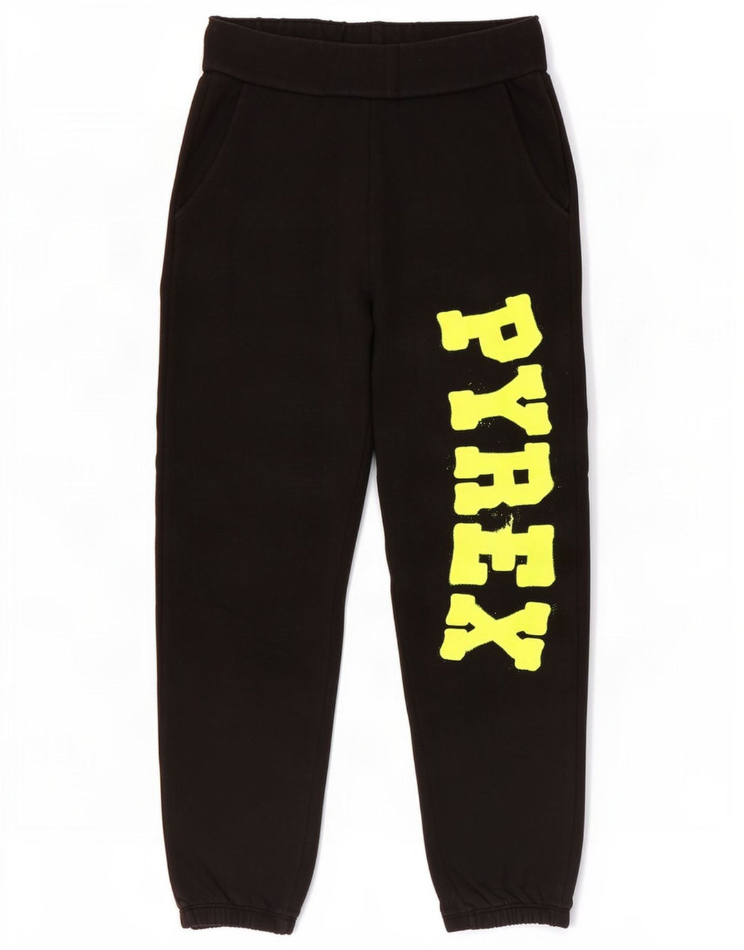 Calça esportiva feminina Pyrex com estampa gráfica e joggers Reino Unido 10 pequeno algodão preto