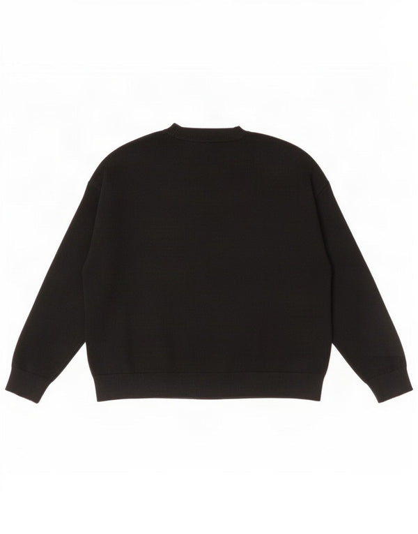 Suéter feminino Marks & Spencer com gola redonda e gola redonda Reino Unido 16 grande preto