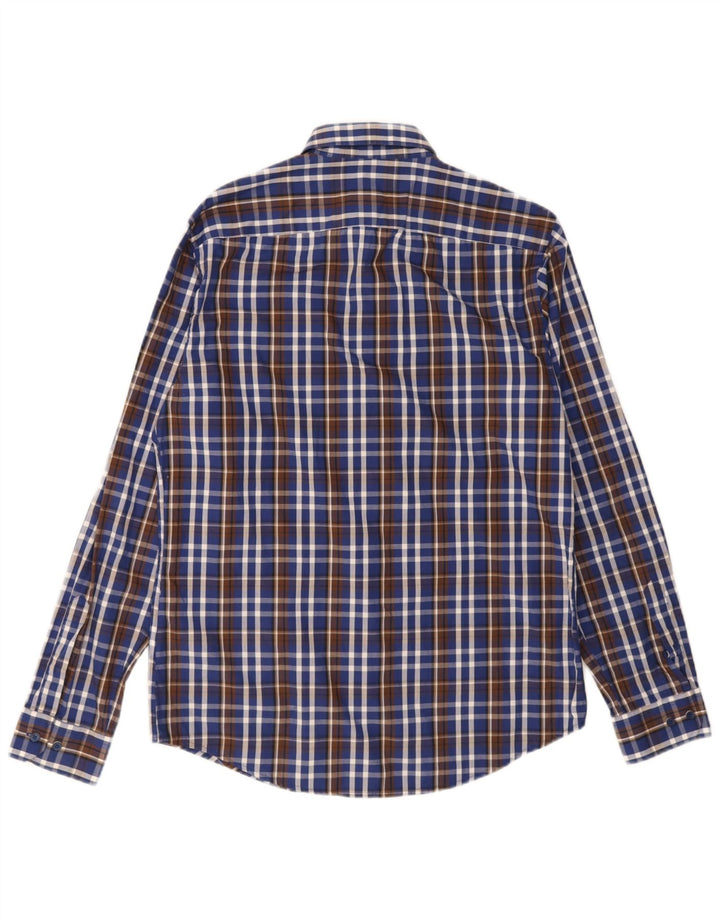 Camisa masculina Adidas tamanho 40 algodão xadrez azul médio