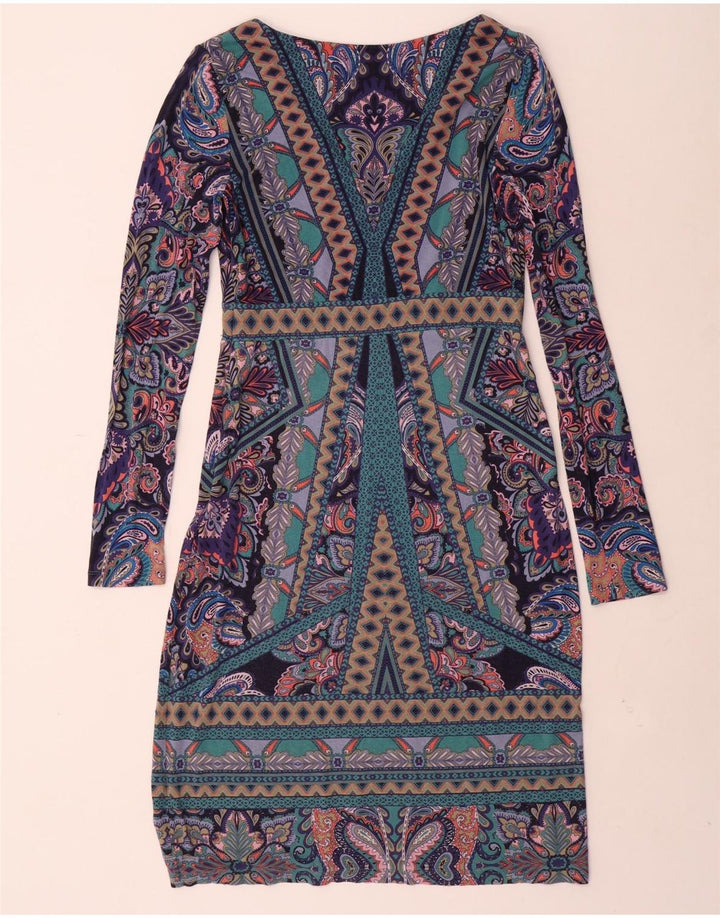 Vestido feminino MONSOON de manga comprida, tamanho UK 12, médio, multicolorido, paisley