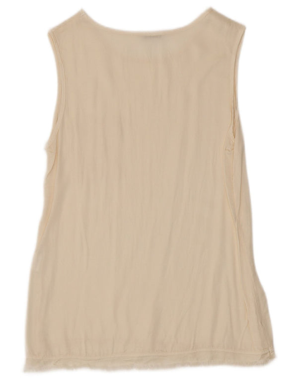 Colete feminino Motel UK 10 pequeno bege viscose