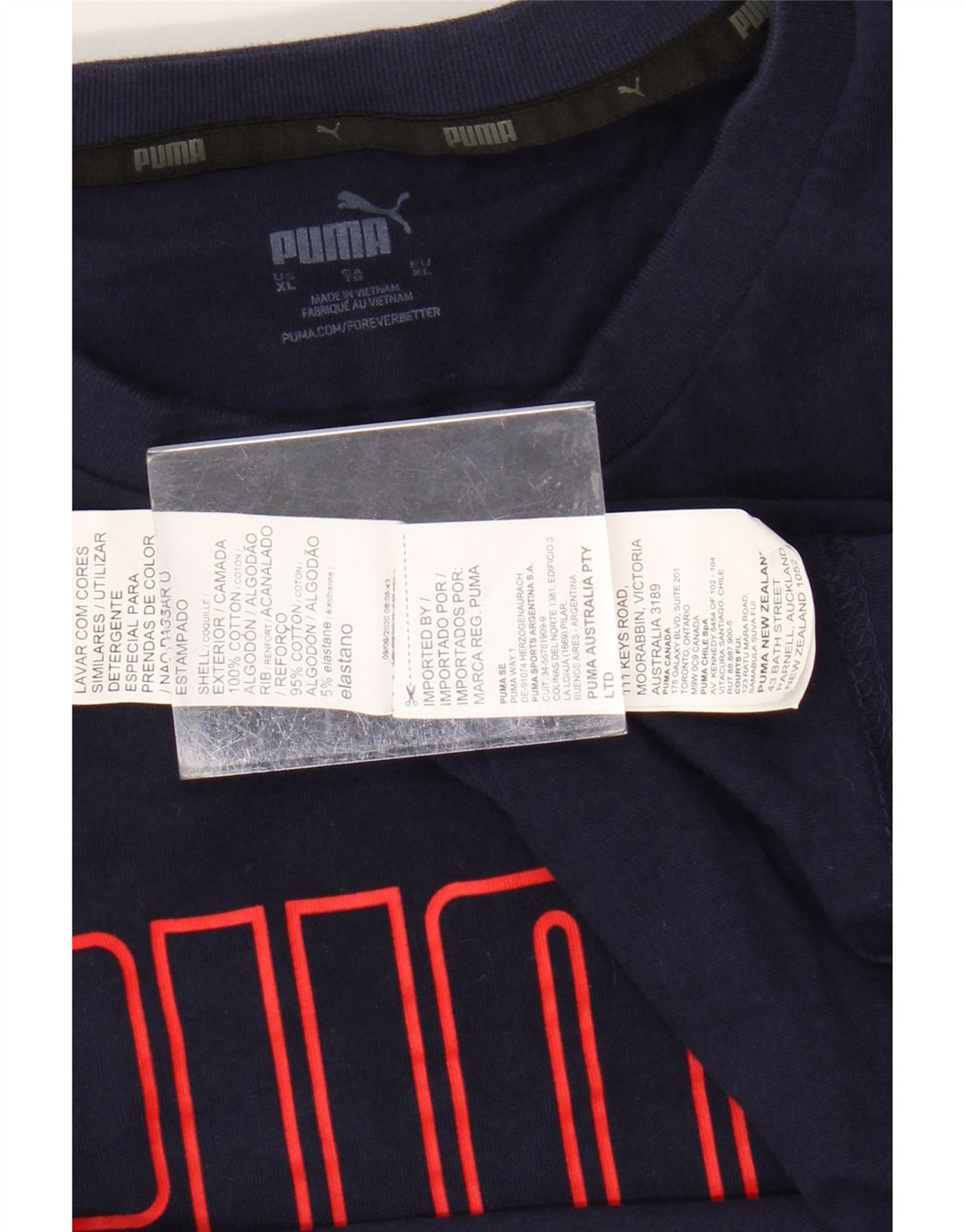 Camiseta gráfica masculina PUMA Top XL algodão azul marinho