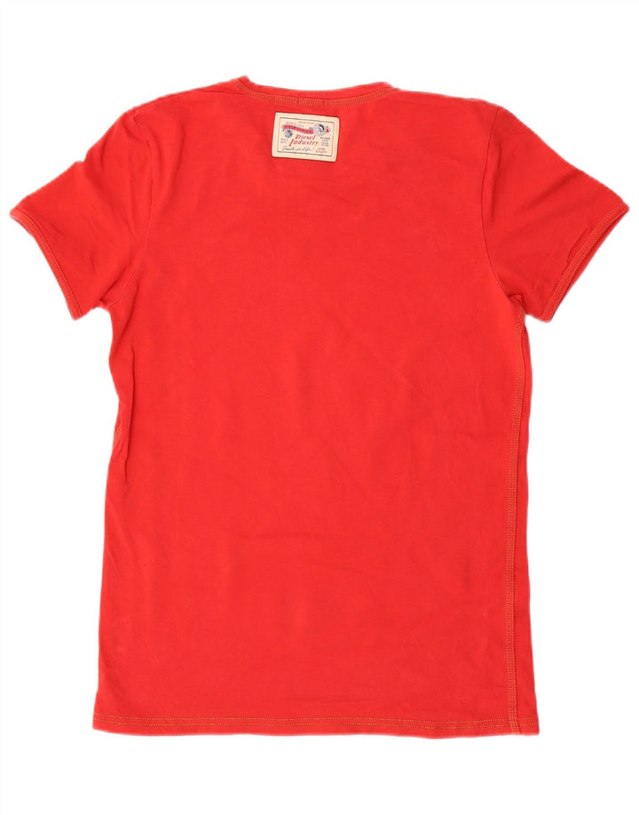 Camiseta feminina DIESEL UK 10 pequeno algodão vermelho