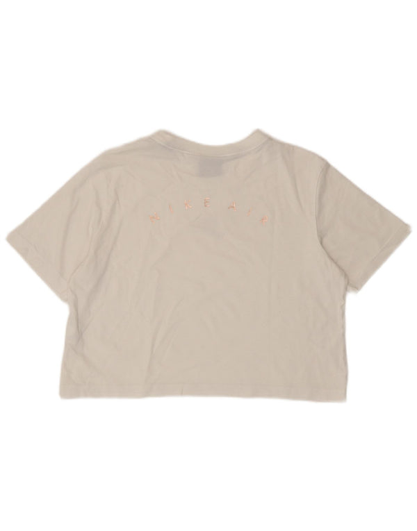 Camiseta Nike Feminina Crop Graphic Top UK 14 Médio Branco
