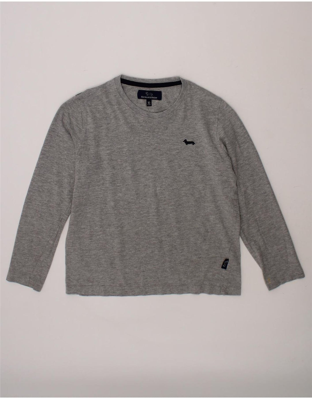 HARMONT & BLAINE Girls Top Long Sleeve 9-10 Years Grey Cotton Vintage Harmont & Blaine and Second-Hand Harmont & Blaine from Messina Hembry 
