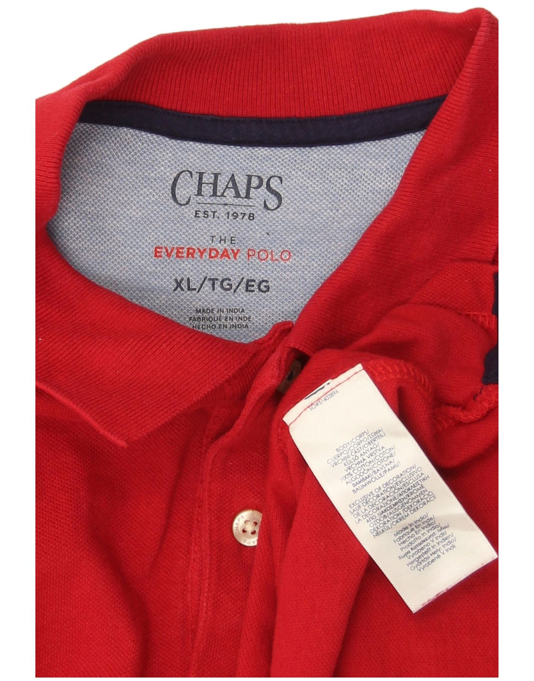 Camisa polo masculina CHAPS XL algodão vermelho