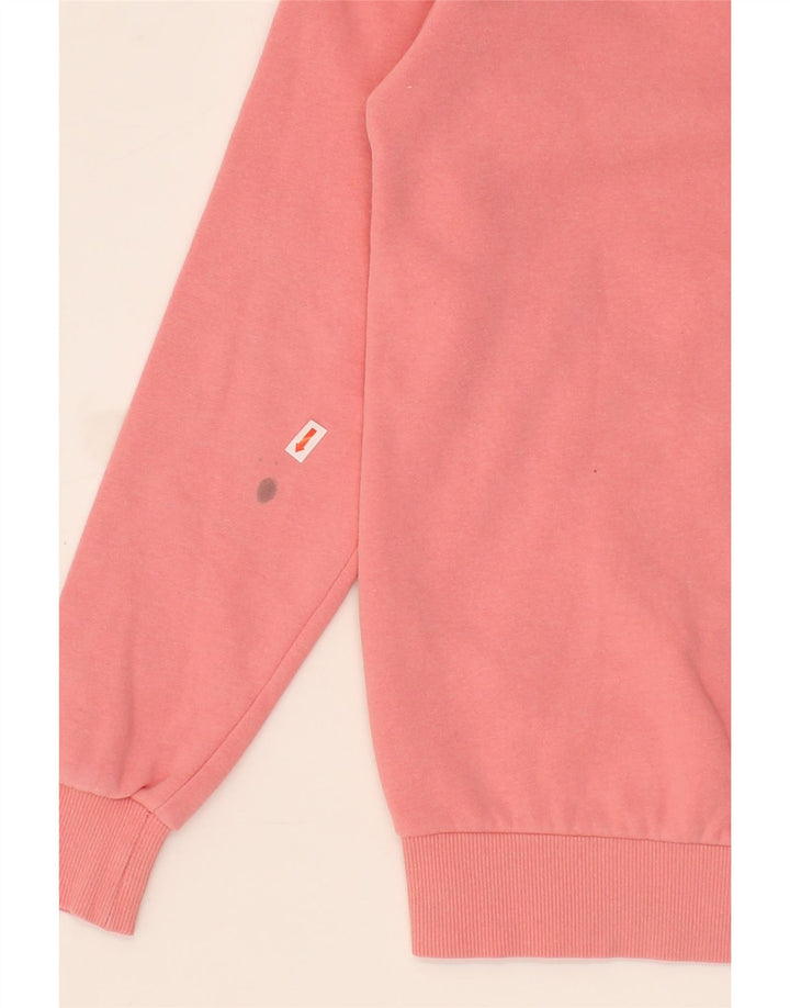 ELLESSE Womens Oversized Graphic Hoodie Jumper UK 6 XS  Pink Cotton Vintage Ellesse and Second-Hand Ellesse from Messina Hembry 