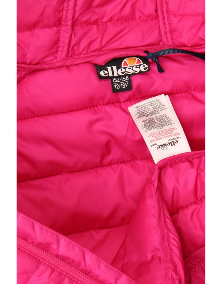 Jaqueta acolchoada com capuz Ellesse para meninas 12-13 anos poliéster rosa