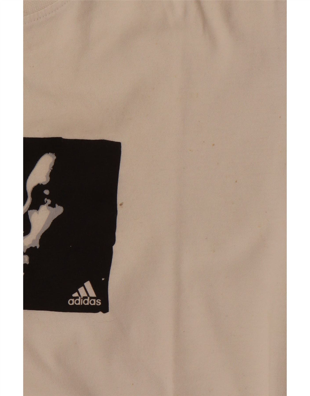 ADIDAS Mens Graphic T-Shirt Top Grande Algodão Branco