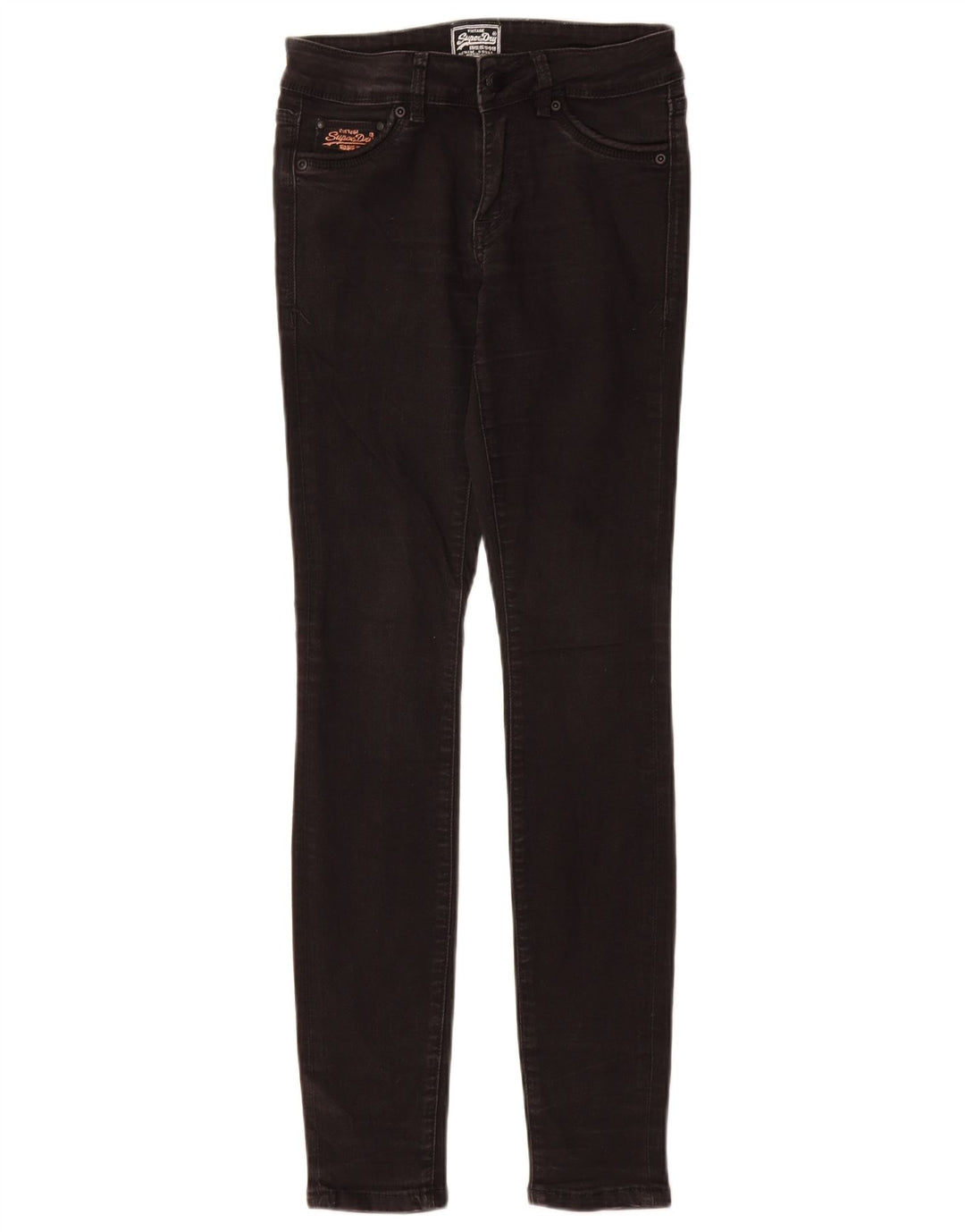 Calça jeans skinny feminina SUPERDRY W25 L30 algodão preto