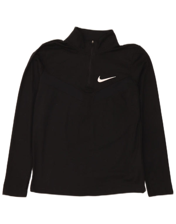 Nike Meninos Dri Fit Zip Neck Pullover Treino Top 13-14 Anos XL Preto