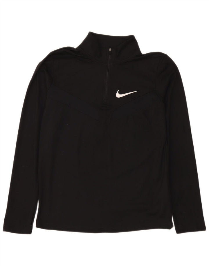 Nike Meninos Dri Fit Zip Neck Pullover Treino Top 13-14 Anos XL Preto