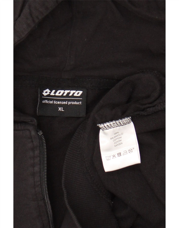 LOTTO Mens Zip Hoodie Sweater XL Black Cotton Vintage Lotto and Second-Hand Lotto from Messina Hembry 