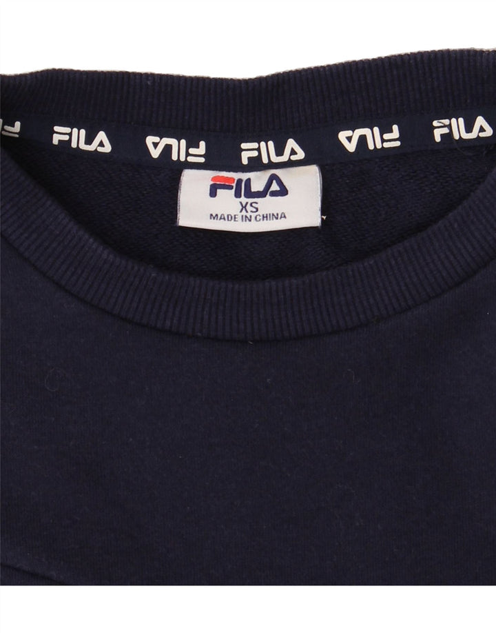 FILA Mens Sweatshirt Jumper XS Navy Blue Cotton Vintage Fila and Second-Hand Fila from Messina Hembry 