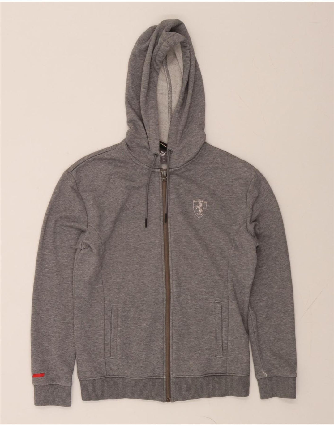 PUMA Womens Zip Hoodie Sweater UK 12 Medium Grey Cotton Vintage Puma and Second-Hand Puma from Messina Hembry 