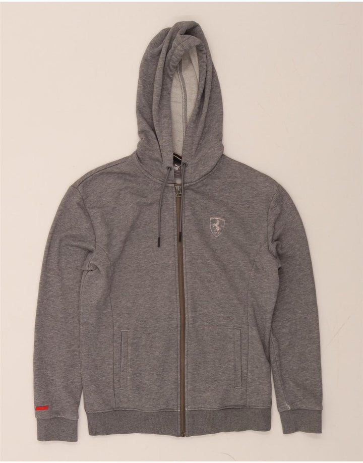 PUMA Womens Zip Hoodie Sweater UK 12 Medium Grey Cotton Vintage Puma and Second-Hand Puma from Messina Hembry 