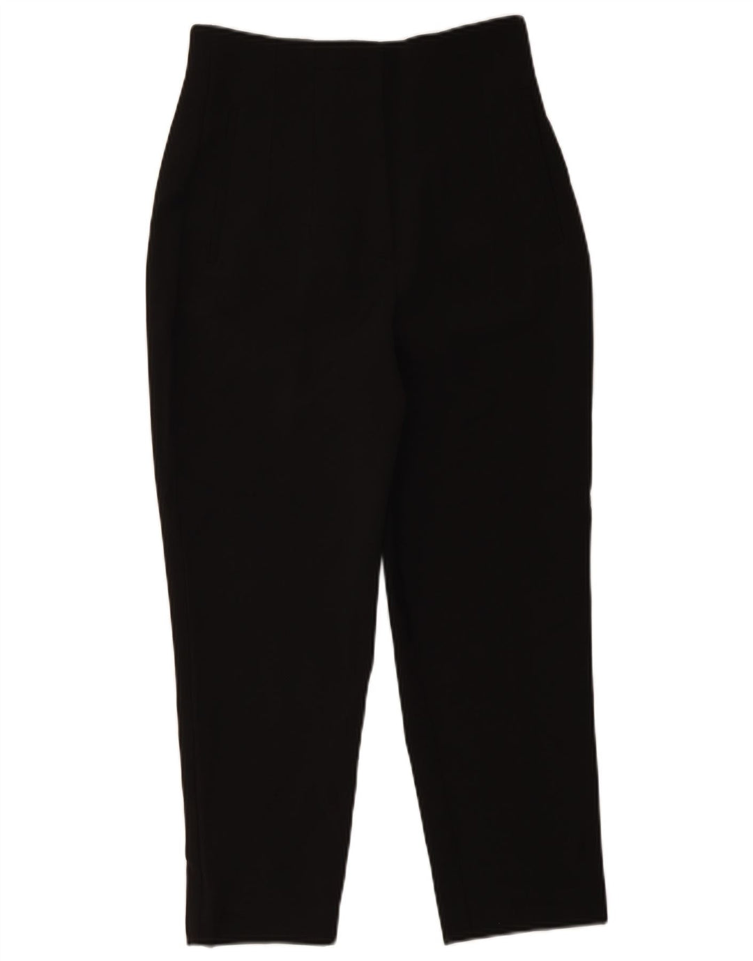 Calça feminina Zara cintura alta cortada média W28 L25 poliéster preto