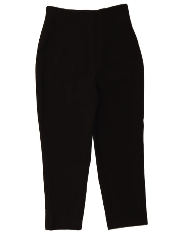 Zara Womens High Waist Cropped Trousers Medium W28 L25 Black Polyester