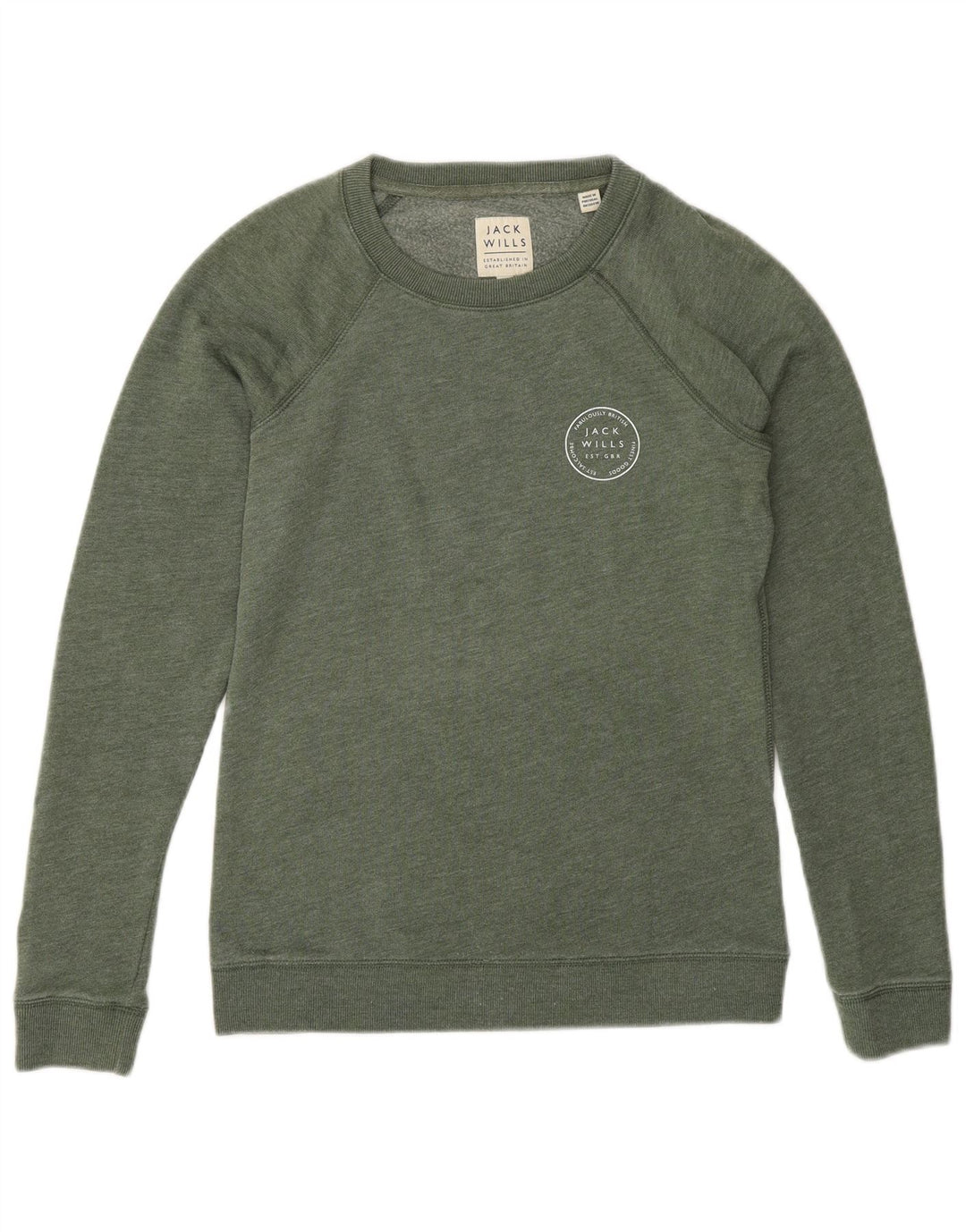 Suéter feminino JACK WILLS Reino Unido 8 pequeno algodão verde