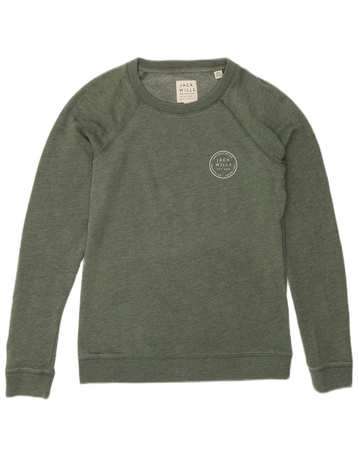 Suéter feminino JACK WILLS Reino Unido 8 pequeno algodão verde