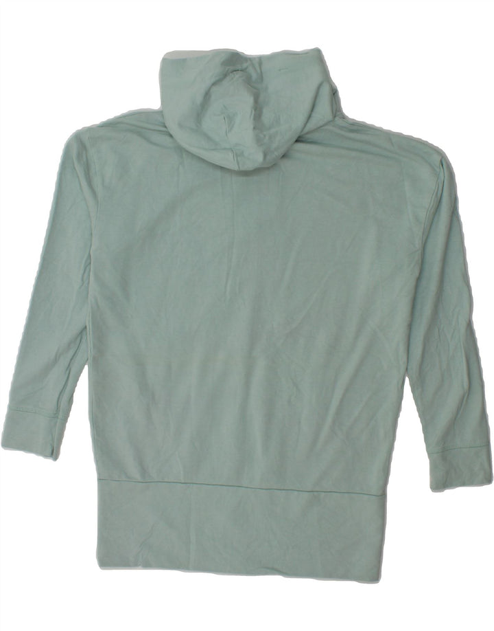 WEIRD FISH Womens Longline Zip Hoodie Sweater UK 8 Small Turquoise Vintage Weird Fish and Second-Hand Weird Fish from Messina Hembry 