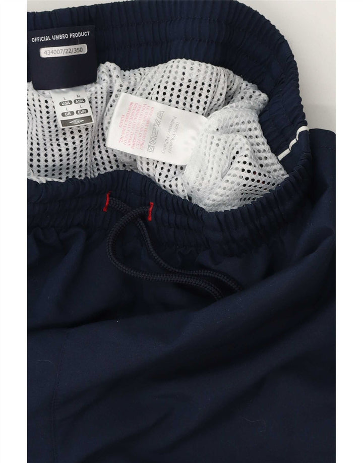 Umbro Shorts de natação masculino gráfico grande poliéster azul marinho