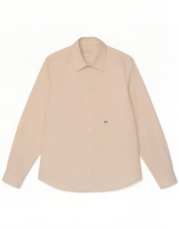 Gas Camisa masculina de algodão branco médio