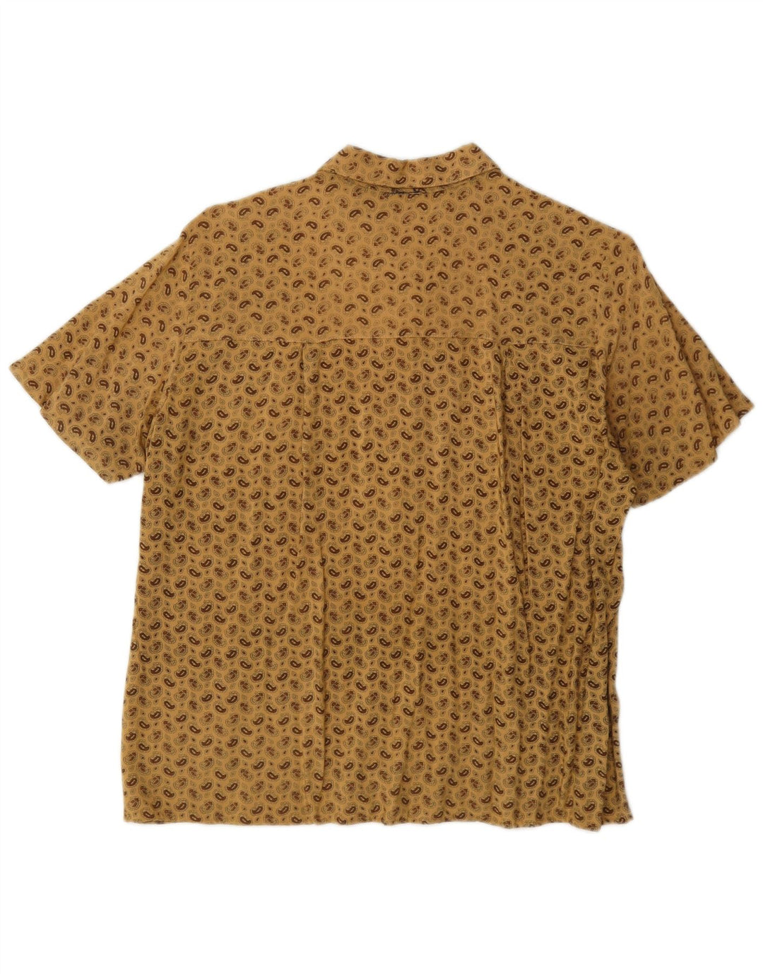 Camisa masculina vintage de manga curta médio bege Paisley