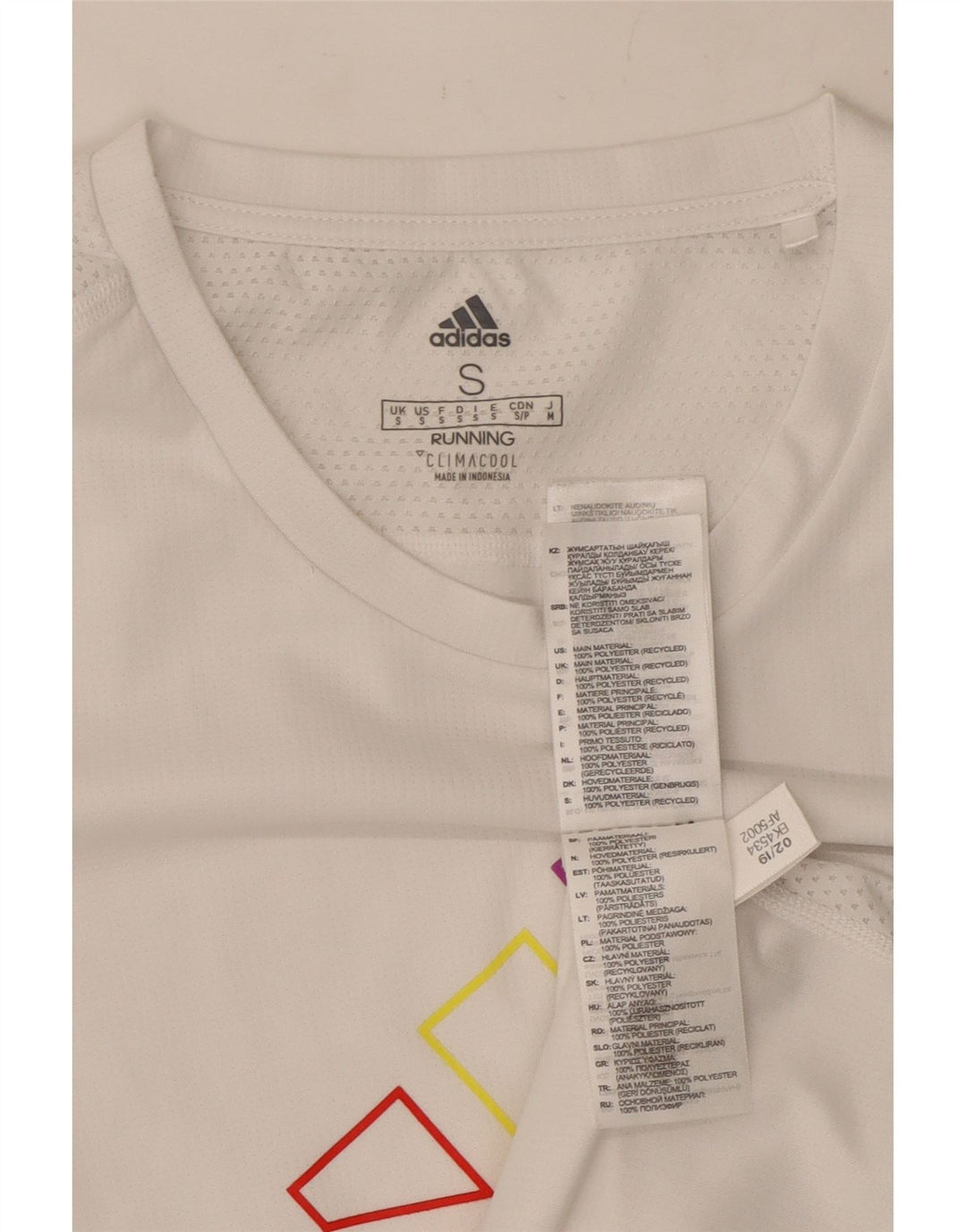 Adidas Mens Running Graphic T-Shirt Top Médio Poliéster Branco