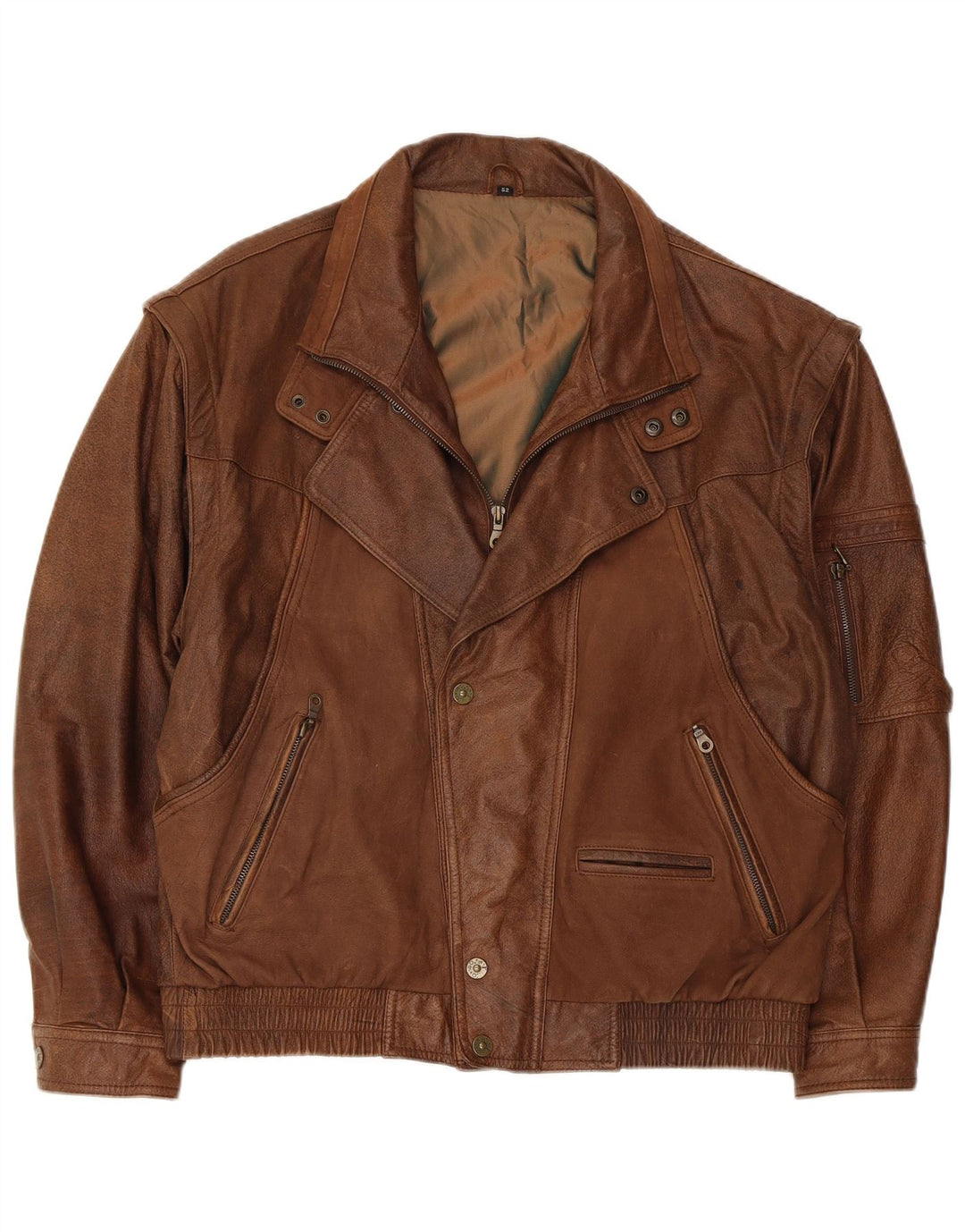Jaqueta de couro masculina Trapper UK 42 XL marrom