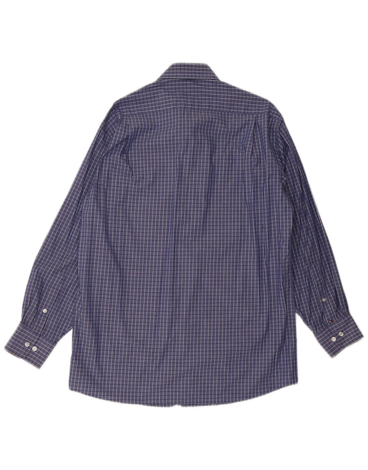 Camisa masculina Tommy Hilfiger Regular Fit tamanho 15/15 1/2 xadrez azul médio
