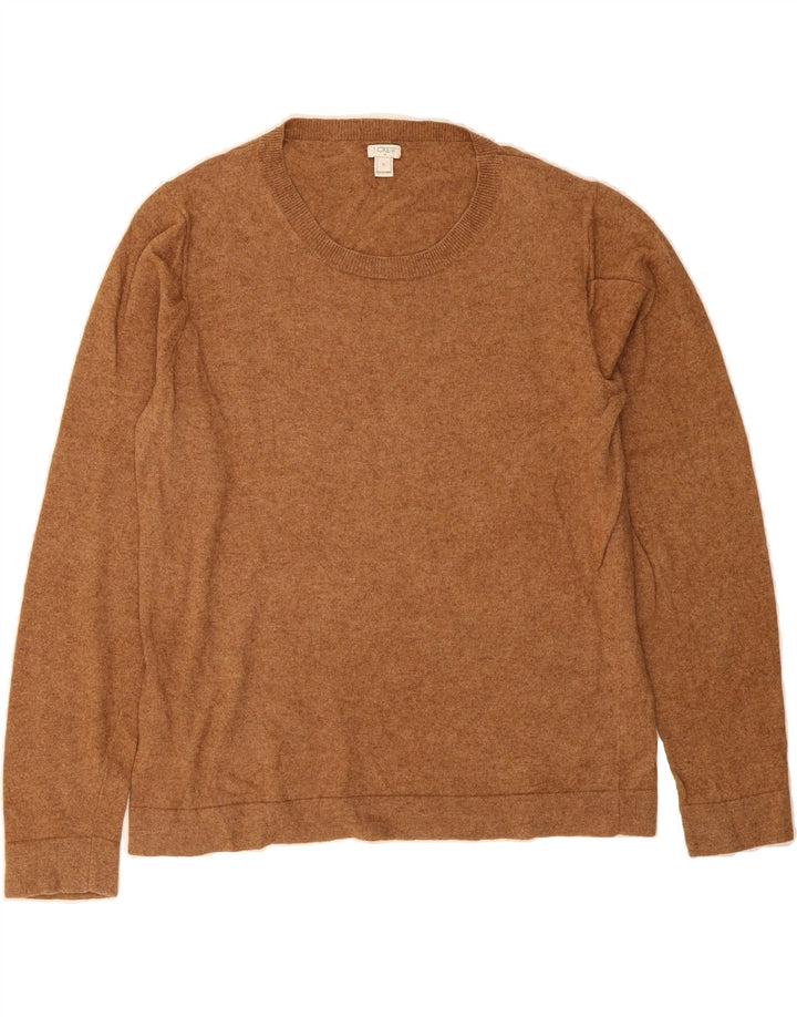 J. CREW Womens Crew Neck Jumper Sweater UK 18 XL Brown Cotton Vintage J. Crew and Second-Hand J. Crew from Messina Hembry 