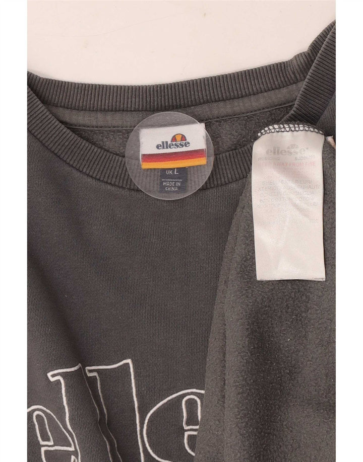 Ellesse moletom masculino gráfico jumper grande algodão cinza