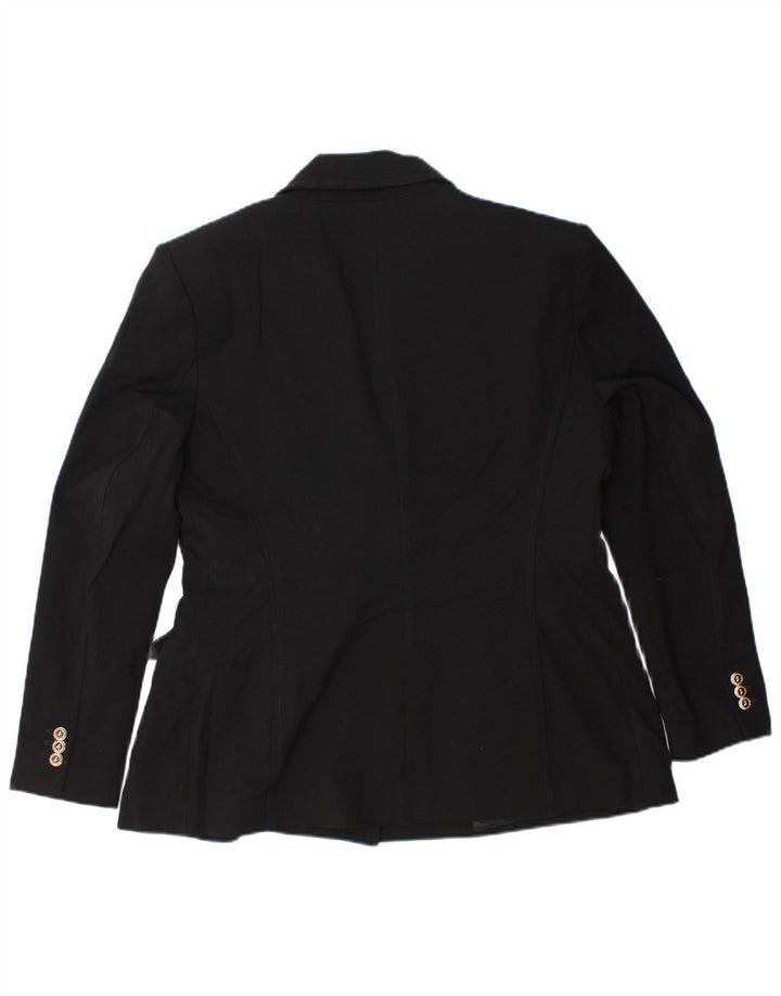 Jaqueta blazer feminina ZARA com peito duplo Reino Unido 18 XL preto poliéster