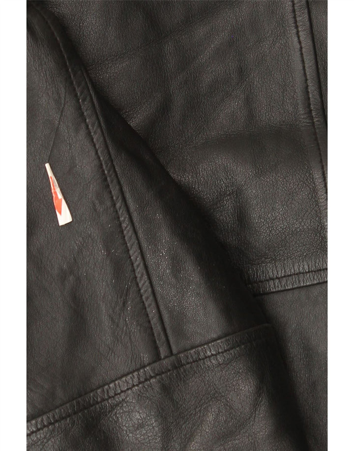 Jaqueta de couro masculina Marks & Spencer UK 38 couro preto médio