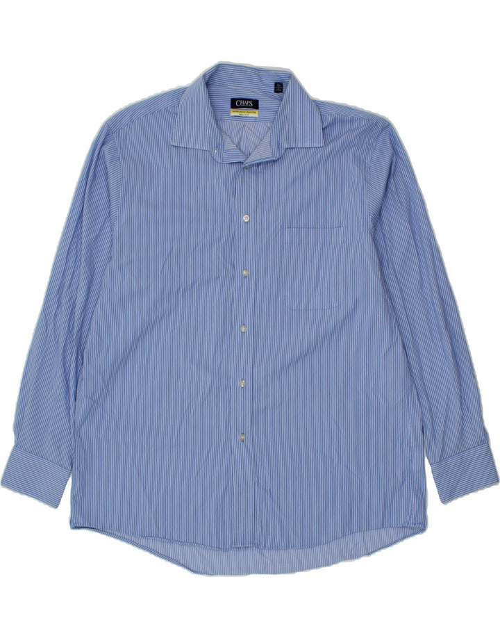 CHAPS Mens Regular Fit Shirt Size 17 XL Blue Pinstripe Cotton Vintage Chaps and Second-Hand Chaps from Messina Hembry 