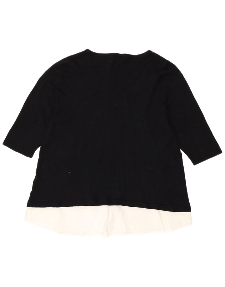 Blusa feminina Autograph da Marks & Spencer Reino Unido 14 bloco colorido preto médio
