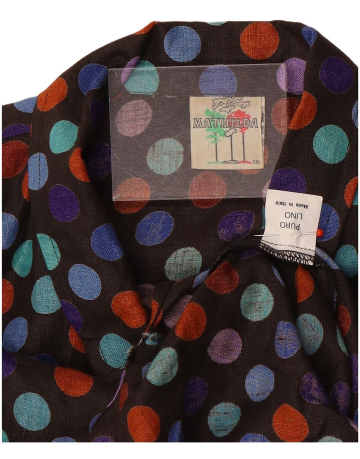 Pulôver feminino vintage de grandes dimensões IT 48 XL bolinhas multicoloridas