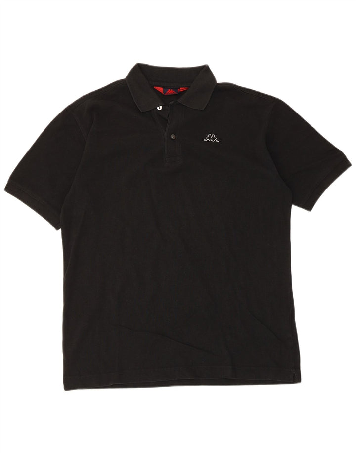 Camisa polo masculina Kappa de algodão preto médio