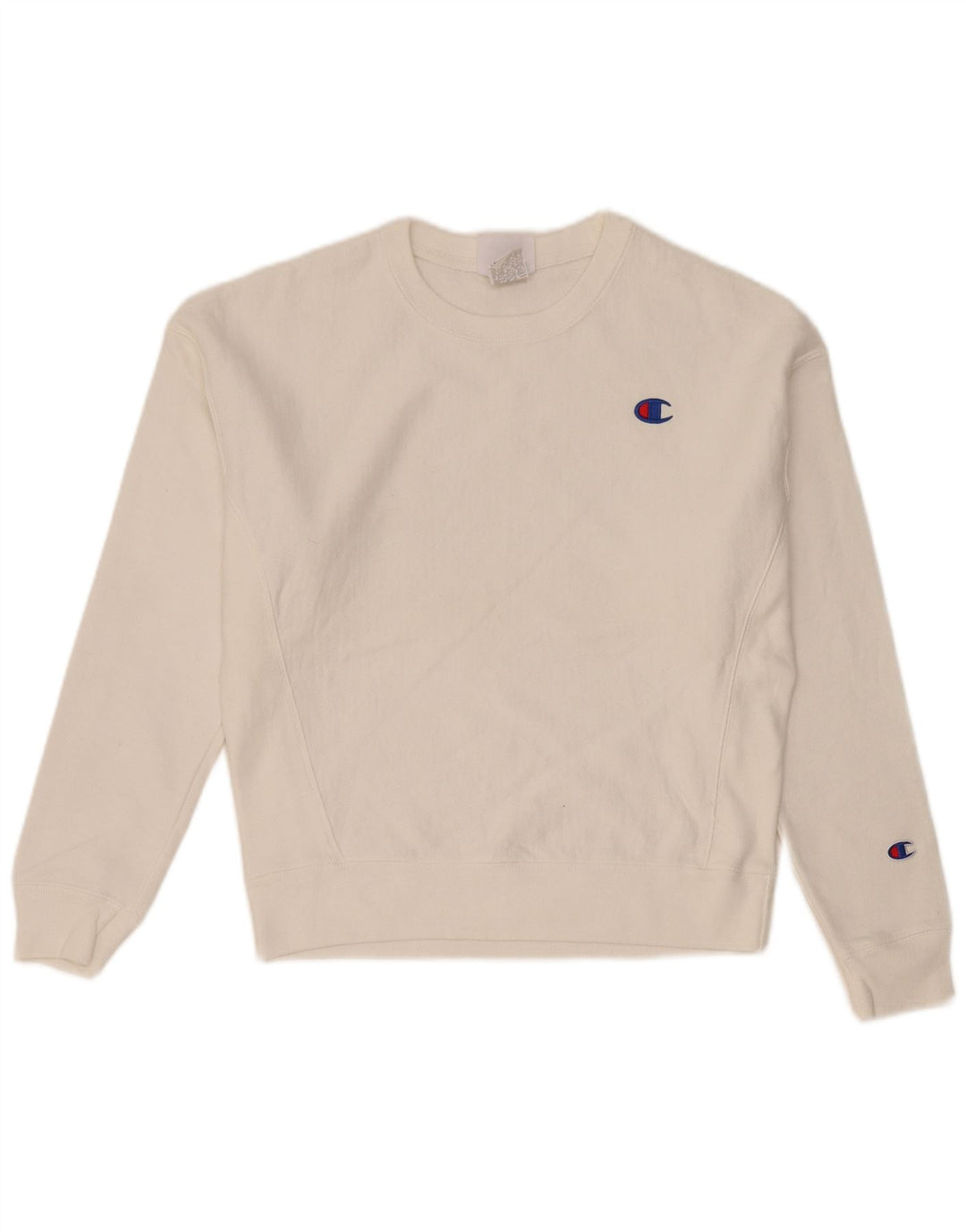 Champion moletom feminino jumper UK 14 médio algodão branco