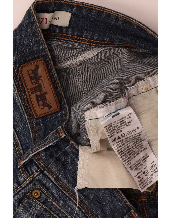 Calça jeans feminina Levi's 571 Slim W29 L34 azul algodão