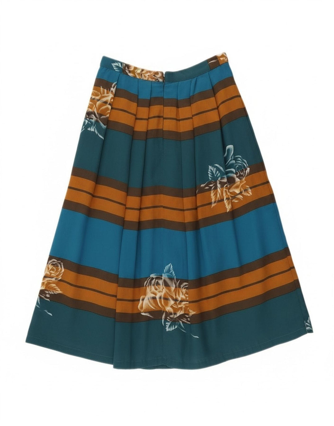 Saia feminina vintage plissada linha A W24 XS listrada multicolorida