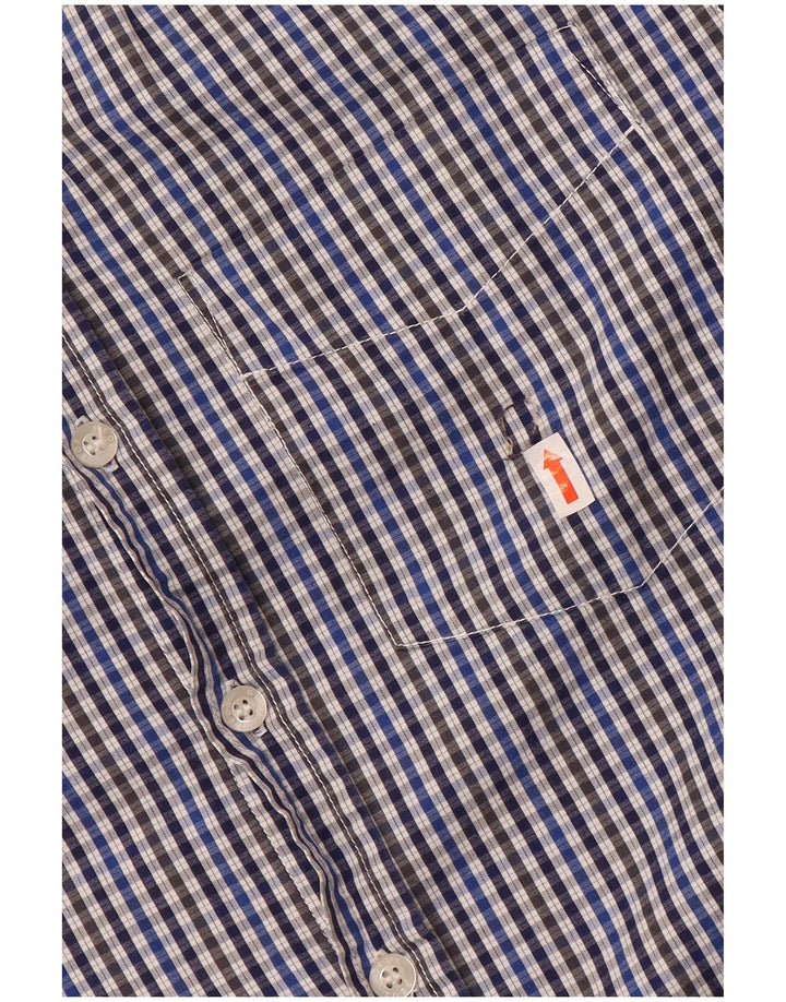 Geox Camisa Respira Masculina Média Azul Gingham