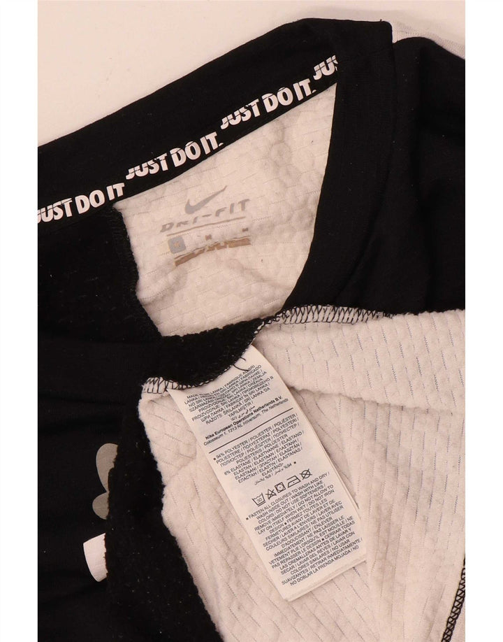 Top gráfico feminino Nike Dri Fit manga comprida UK 14 poliéster preto médio