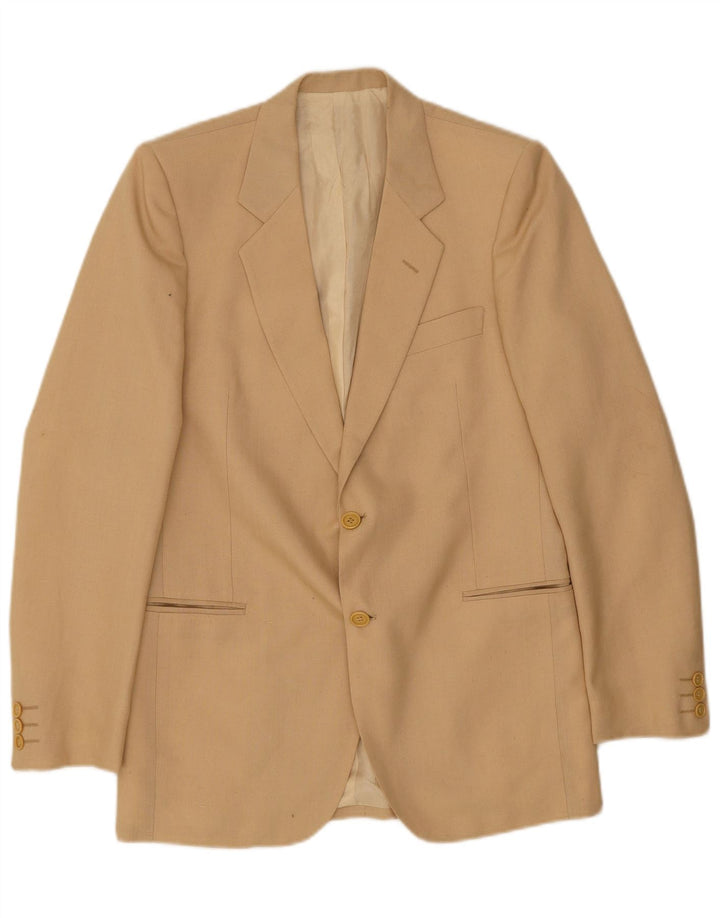 Jaqueta blazer masculina vintage com 2 botões IT 48 poliéster bege médio