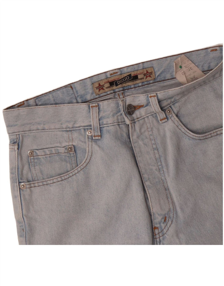 Jeans retos femininos de cintura alta VINTAGE W31 L30 algodão azul