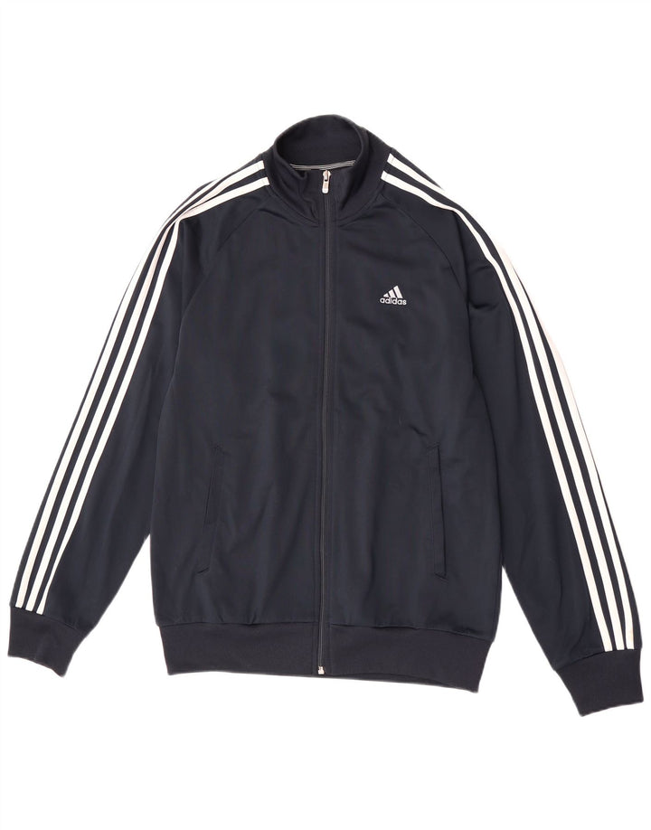 Adidas Mens Clima 365 Tracksuit Top Jaqueta Pequena Azul Marinho Poliéster